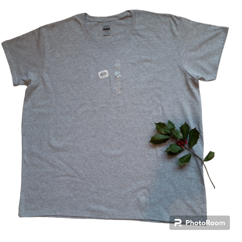 Men 2X New Basic Tee Gray Crew Neck Plus Size Shirt Stretch Neutral Capsule Soft